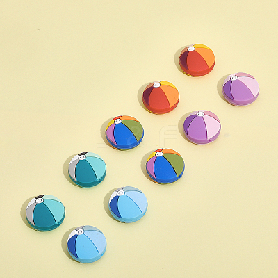 10Pcs 5 Colors Food Grade Eco-Friendly Silicone Beads SIL-CA0002-28-1