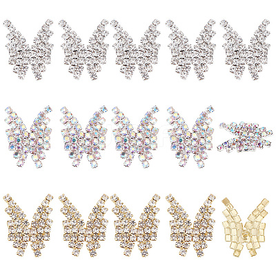 15Pcs 3 Colors 1-Hole Zinc Alloy Rhinestone Shank Buttons FIND-GO0001-08-1
