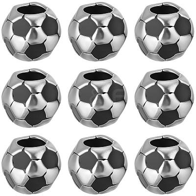 30Pcs Large Hole FootBall/Soccer Ball Alloy Enamel European Beads MPDL-SC0001-12-1