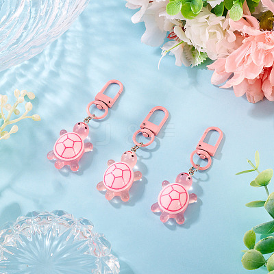 3Pcs Resin Tortoise Pendant Decorations HJEW-TA0001-39J-1