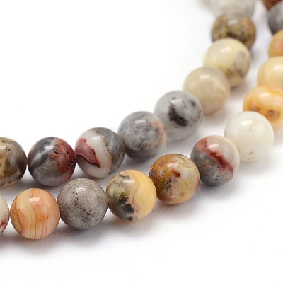 Natural Gemstone Round Bead Strands G-J303-10-6mm-1