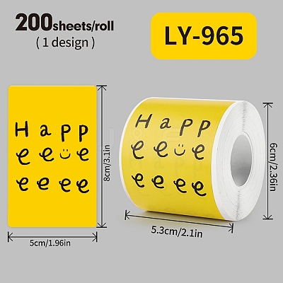 200Pcs Thank You Theme Stickers Roll DIY-M070-01D-1