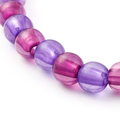 Transparent Acrylic Round Beads Stretch Bracelets for Kids BJEW-JB06505-1