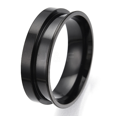 201 Stainless Steel Grooved Finger Ring Settings STAS-TAC0007-05B-1