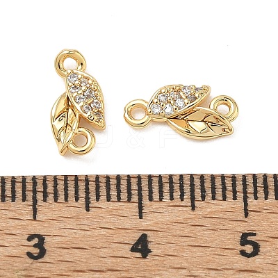 SHEGRACE Brass Micro Pave Clear Cubic Zirconia Connector Charms XGRQ3D518-509G-1