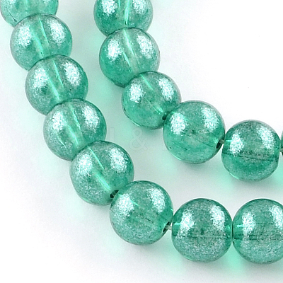 Transparent Spray Painted Glass Bead Strands DGLA-R050-6mm-M-1