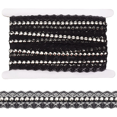 Polyester Lace Rivets Ribbon OCOR-GF0006-09B-1
