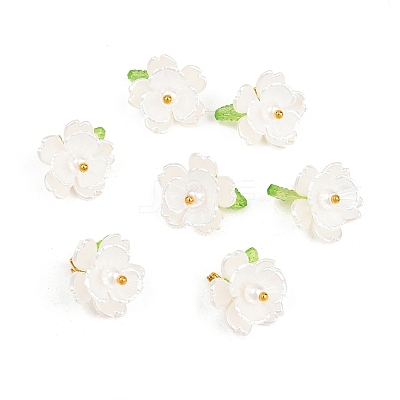30Pcs Acrylic with Plastic Pearl Charms PALLOY-JF04066-1