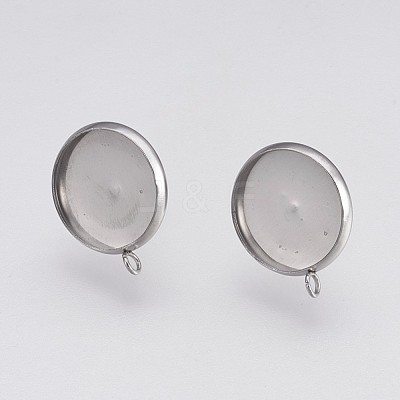 Non-Tarnish 202 Stainless Steel Stud Earring Settings STAS-I088-D-02P-1