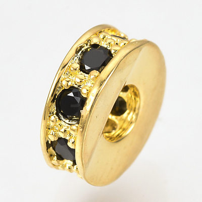 Brass Micro Pave Cubic Zirconia Beads ZIRC-Q013-138G-1