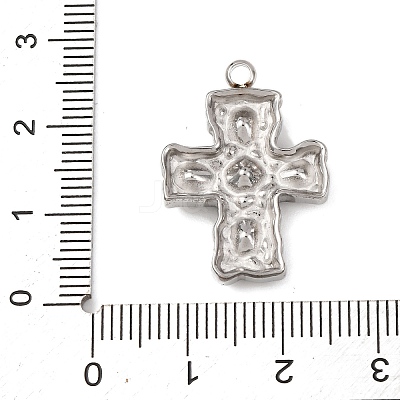 304 Stainless Steel Micro Pave Cubic Zirconia Pendants STAS-P421-02P-1
