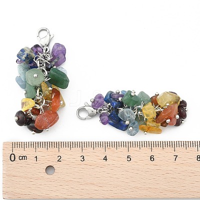 Natural Chip Gemstone Pendant Decorations HJEW-JM00213-1