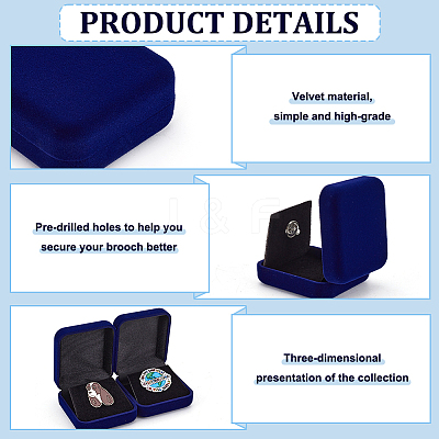 Flocking Plastic Badge Storage Box CON-WH0105-04A-1