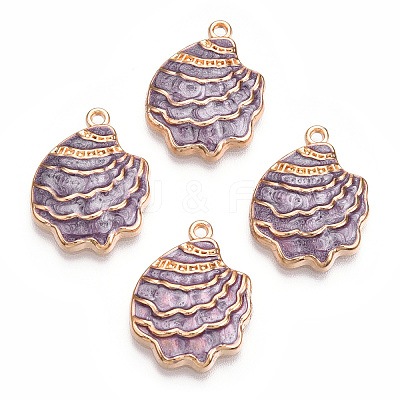 Rack Plating Alloy Enamel Pendant ENAM-Q449-12G-02-1