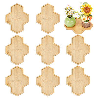 8Pcs Bamboo Saucer for Succulent Planter Pots AJEW-GO0005-41-1