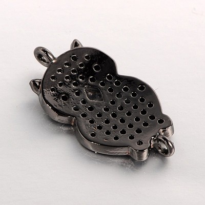 Brass Micro Pave Cubic Zirconia Bird Links ZIRC-J005-07B-1