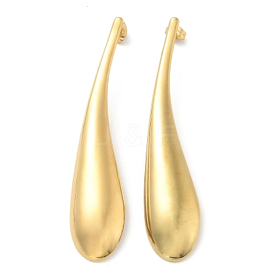 Ion Plating(IP) 304 Stainless Steel Teardrop Stud Earrings for Women EJEW-M089-07G-1