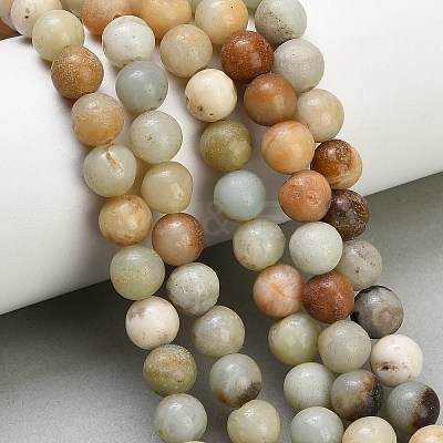 Natural Flower Amazonite Beads Strands GG-CBA6382-A04-8mm-01-1