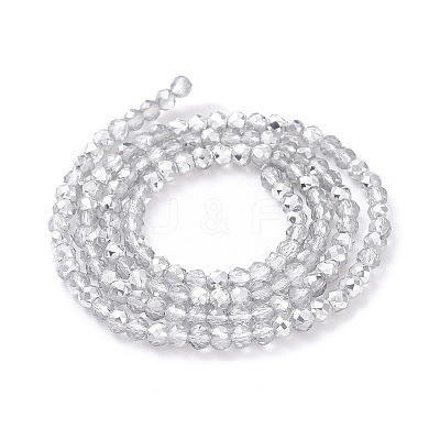 Transparent Electroplate Glass Beads Strands GLAA-H021-01B-HP06-1