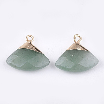 Electroplate Natural Green Aventurine Pendants G-T112-04E-1