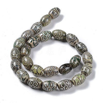 Tibetan Style dZi Beads Strands TDZI-E005-01T-1