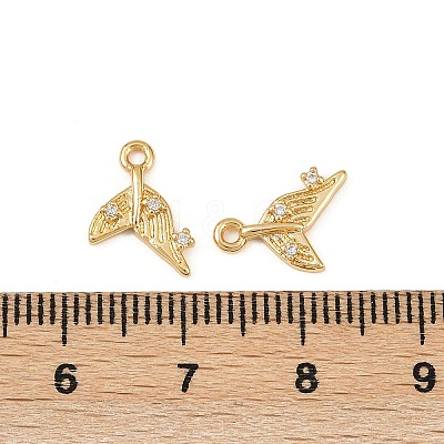 Ocean Theme Brass Micro Pave Cubic Zirconia Charms KK-F902-08L-G-1
