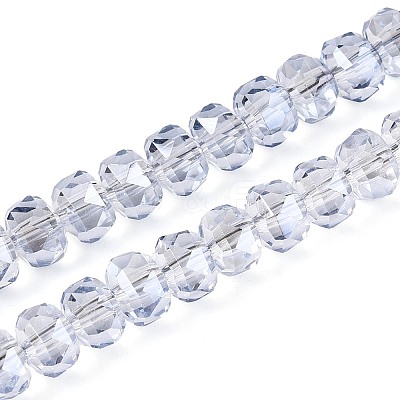 Electroplate Transparent Glass Beads Strands EGLA-N022-05B-C11-1