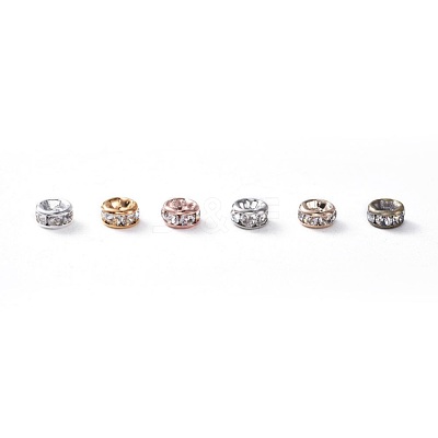 Brass Rhinestone Spacer Beads RB-X0013-10-NF-1