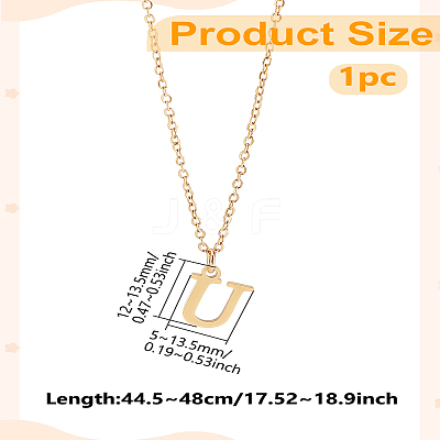 304 Stainless Steel Letter Pendant Necklaces NJEW-LP0001-53U-G-1