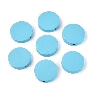 Painted Natural Poplar Wood Beads X-WOOD-S045-063B-07-1
