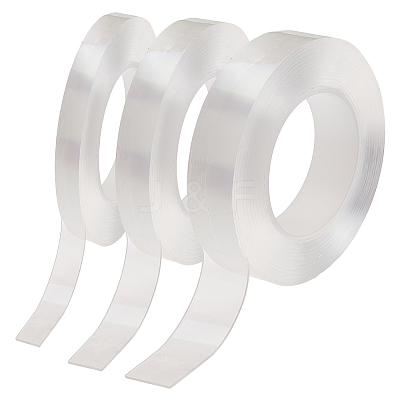 3 Rolls 3 Styles 5M Transparent Acrylic Double Sided Adhesive Tape AJEW-FH0009-05-1