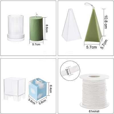 Plastic Candle Molds Sets AJEW-OC0001-06-1