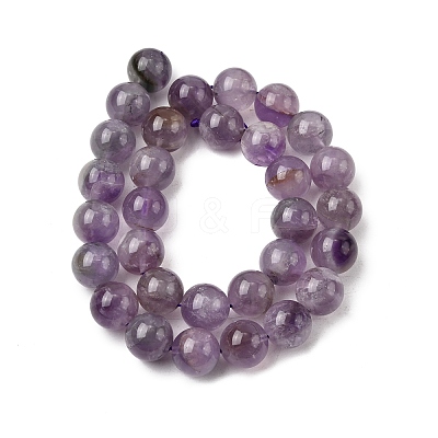 Round Natural Amethyst Beads Strands G-S380-01C-02-1