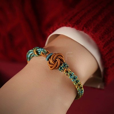 Hand-knitted Polyester and Wax Cope Braided Bracelets for Men Women FS-WG9D472-01-1