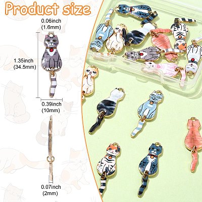 18Pcs 9 Colors Alloy Pendants FIND-CJ0002-11-1