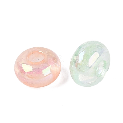 UV Plating Transparent Acrylic European Beads OACR-Q204-13-1