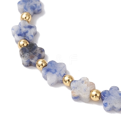 Natural Blue Spot Jasper Beads Stretch Bracelets for Women BJEW-JB11768-04-1