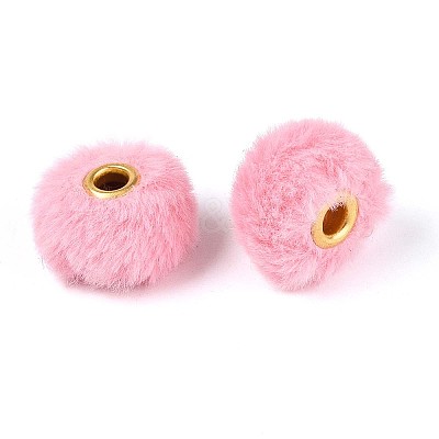 Imitation Rabbit Hair European Beads FIND-WH0126-574T-1