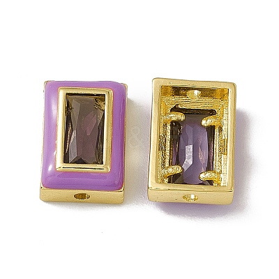 Rack Plating Brass Rectangle Beads KK-C007-14G-03-1