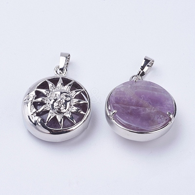 Natural Amethyst Pendants G-K234-C06-1