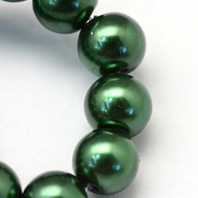 Baking Paint Pearlized Glass Pearl Round Bead Strands X-HY-Q003-6mm-75-1