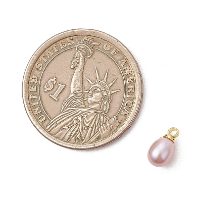 Natural Cultured Freshwater Pearl Rice Charms PALLOY-JF05124-1