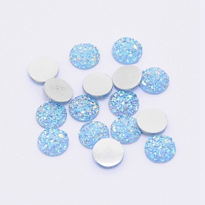 Flat Back Resin Rhinestone Cabochons CRES-WH0002-12F-1