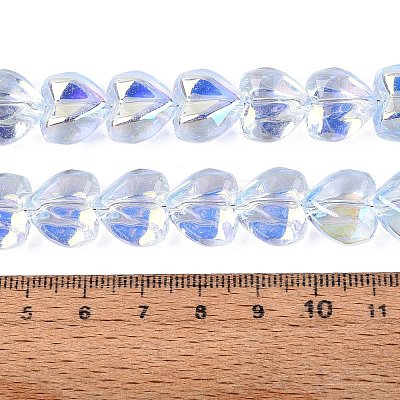 Electroplate Transparent Glass Beads Strands EGLA-N056-01A-02-1