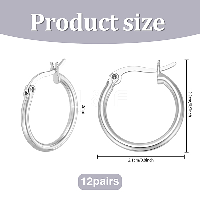 12 Pairs Brass Hoop Earrings for Women EJEW-PH0001-42-1