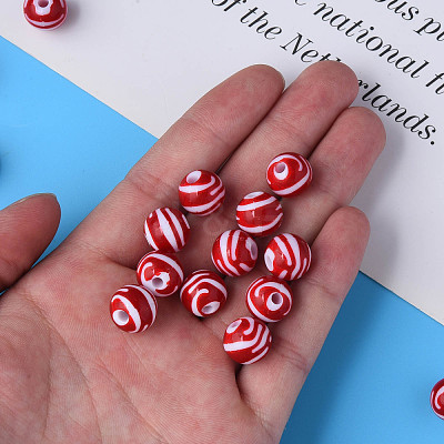 Opaque Striped Acrylic Beads MACR-S373-27A-01-1