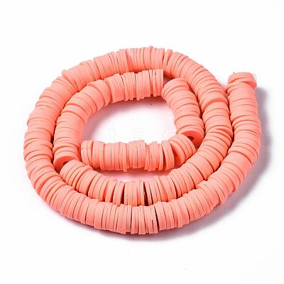 Flat Round Handmade Polymer Clay Beads CLAY-R067-10mm-19-1
