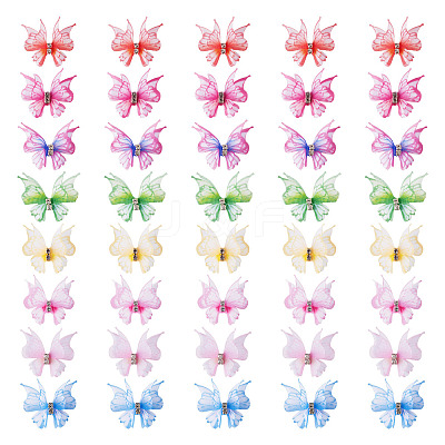 56Pcs 8 Colors Cloth Butterfly Ornament Accessories DIY-TA0014-28-1