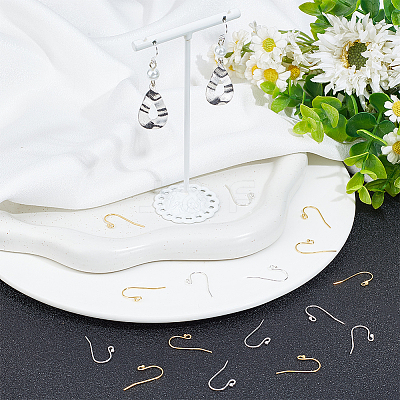 2 Colors 925 Sterling Silver Earring Hooks STER-BBC0006-24B-1