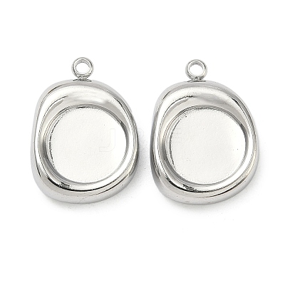 304 Stainless Steel Pendant Cabochon Settings STAS-C167-07C-P-1